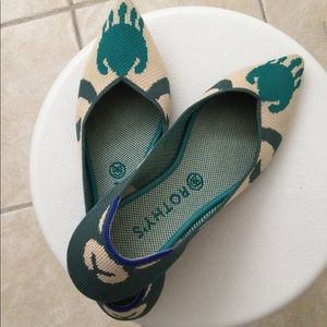 Rothy’s Moroccan Green Pointed Toe Flats Size 10